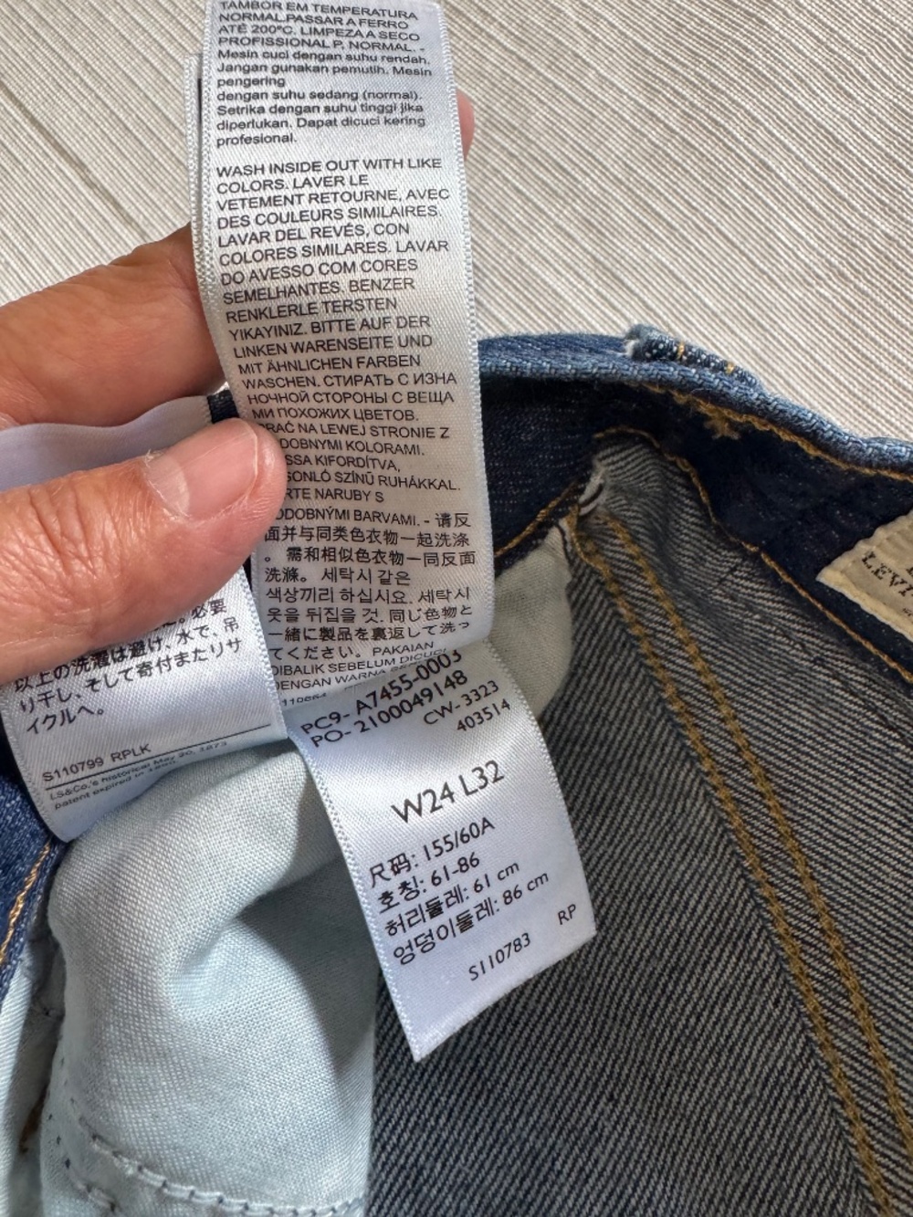 Levi's Premium Baggy Dad Wide Leg Dark Blue Wide Leg Flare Jeans size 24 - Picture 8 of 12